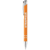 Branded Promotional CORKY BALL PEN with Rubber-coated Exterior in Orange Pen From Concept Incentives.