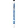 Branded Promotional CORKY BALL PEN with Rubber-coated Exterior in Process Blue Pen From Concept Incentives.