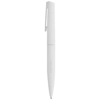 Branded Promotional MILOS SOFT-TOUCH BALL PEN in White Solid Pen From Concept Incentives.