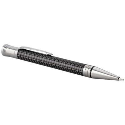 Branded Promotional DUOFOLD PREMIUM BALL PEN in Black Solid-silver Pen From Concept Incentives.