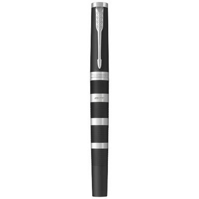 Branded Promotional INGENUITY PARKER 5TH in Black Solid-chrome Pen From Concept Incentives.