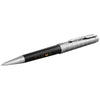 Branded Promotional PREMIER BALL PEN in Black Solid-silver Pen From Concept Incentives.