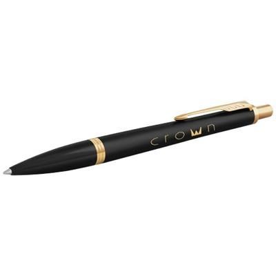 Branded Promotional URBAN BALL PEN in Black Solid-gold Pen From Concept Incentives.