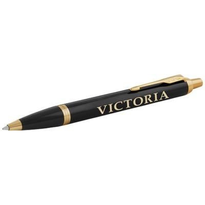 Branded Promotional IM BALL PEN in Black Solid-gold Pen From Concept Incentives.