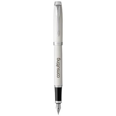 Branded Promotional IM FOUNTAIN PEN in White Solid Pen From Concept Incentives.