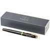 Branded Promotional IM ROLLERBALL PEN in Black Solid-gold Pen From Concept Incentives.