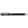 Branded Promotional PEDOVA ROLLERBALL PEN with Leather Barrel in Black Solid Pen From Concept Incentives.