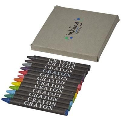 Branded Promotional EON 12-PIECE CRAYON SET in Natural Crayon From Concept Incentives.