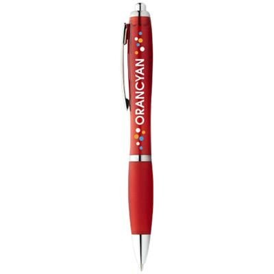 Branded Promotional NASH BALL PEN COLOUR BARREL AND GRIP in Red Pen From Concept Incentives.