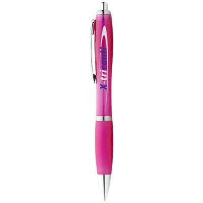 Branded Promotional NASH BALL PEN COLOUR BARREL AND GRIP in Pink Pen From Concept Incentives.