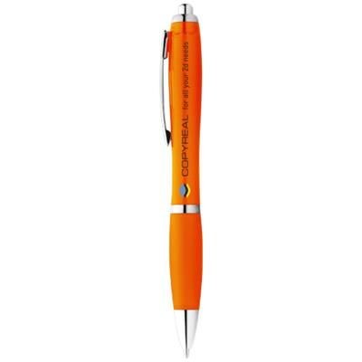 Branded Promotional NASH BALL PEN COLOUR BARREL AND GRIP in Orange Pen From Concept Incentives.