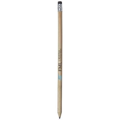 Branded Promotional CAY WOOD PENCIL with Eraser in Black Solid Pencil From Concept Incentives.