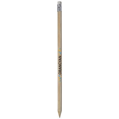 Branded Promotional CAY WOOD PENCIL with Eraser in White Solid Pencil From Concept Incentives.