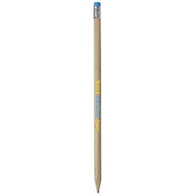 Branded Promotional CAY WOOD PENCIL with Eraser in Blue Pencil From Concept Incentives.