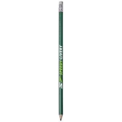 Branded Promotional ALEGRA PENCIL with Colour Barrel in Green Pencil From Concept Incentives.