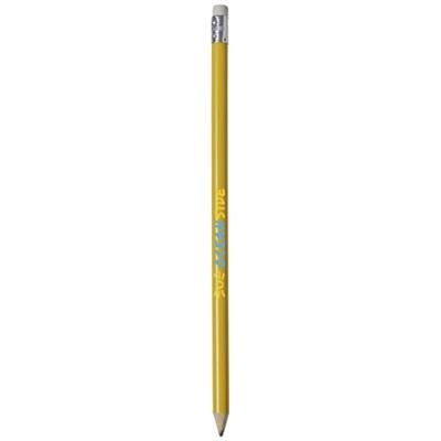 Branded Promotional ALEGRA PENCIL with Colour Barrel in Yellow Pencil From Concept Incentives.