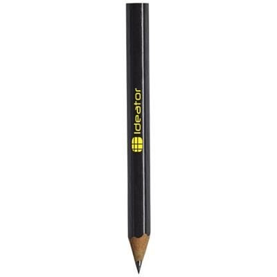 Branded Promotional COSIMO MINI PENCIL with Colour Barrel in Black Solid Pencil From Concept Incentives.