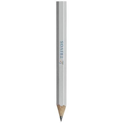 Branded Promotional COSIMO MINI PENCIL with Colour Barrel in White Solid Pencil From Concept Incentives.