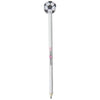 Branded Promotional GOAL PENCIL with Football-shaped Eraser in White Solid Pencil From Concept Incentives.