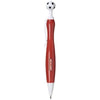 Branded Promotional NAPLES BALL PEN with Football-shaped Clicker in Red Pen From Concept Incentives.