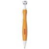 Branded Promotional NAPLES BALL PEN with Football-shaped Clicker in Orange Pen From Concept Incentives.