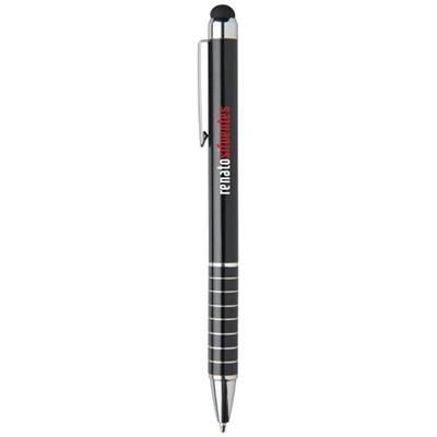 Branded Promotional GLAZE ALUMINIUM METAL BALL PEN in Black Solid Pen From Concept Incentives.