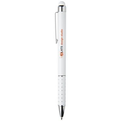 Branded Promotional GLAZE ALUMINIUM METAL BALL PEN in White Solid Pen From Concept Incentives.