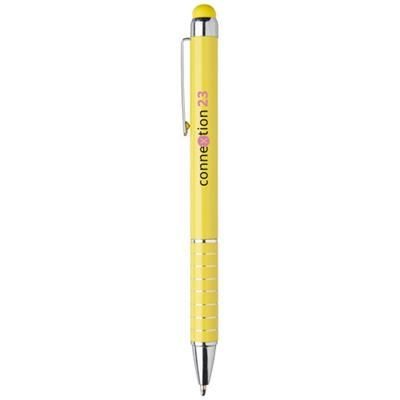 Branded Promotional GLAZE ALUMINIUM METAL BALL PEN in Yellow Pen From Concept Incentives.