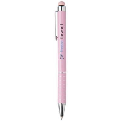 Branded Promotional GLAZE ALUMINIUM METAL BALL PEN in Pink Pen From Concept Incentives.