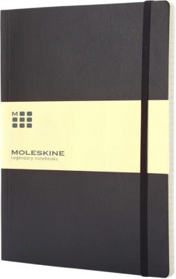 Branded Promotional CLASSIC XL SOFT COVER NOTE BOOK RULED in Black Notebook from Concept Incentives