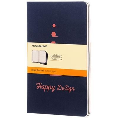 Branded Promotional CAHIER JOURNAL L - RULED in Indigo Journal Note Book From Concept Incentives.