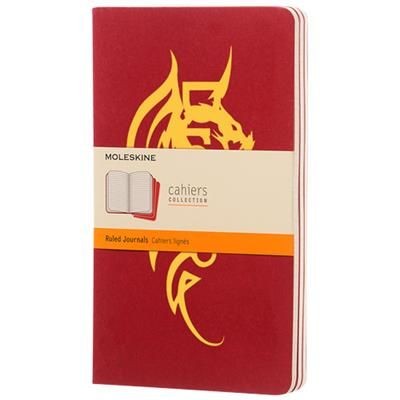 Branded Promotional CAHIER JOURNAL L - RULED in Cranberry Red Journal Note Book From Concept Incentives.