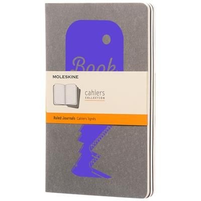 Branded Promotional CAHIER JOURNAL L - RULED in Pebble Grey Journal Note Book From Concept Incentives.