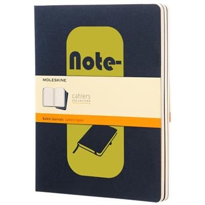 Branded Promotional CAHIER JOURNAL XL - RULED in Indigo Journal Note Book From Concept Incentives.