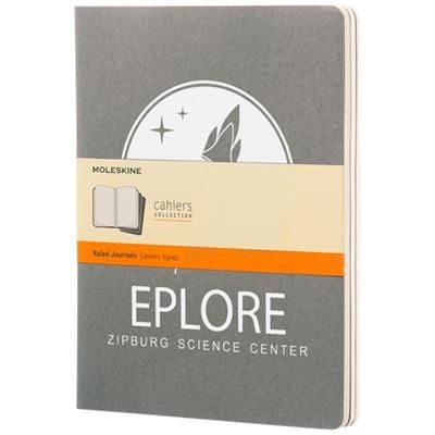 Branded Promotional CAHIER JOURNAL XL - RULED in Pebble Grey Journal Note Book From Concept Incentives.