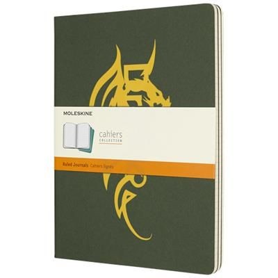 Branded Promotional CAHIER JOURNAL XL - RULED in Myrtle Green Journal Note Book From Concept Incentives.