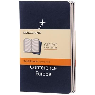 Branded Promotional CAHIER JOURNAL PK - RULED in Indigo Journal Note Book From Concept Incentives.