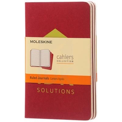 Branded Promotional CAHIER JOURNAL PK - RULED in Cranberry Red Journal Note Book From Concept Incentives.