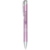 Branded Promotional MONETA ANODIZED ALUMINIUM METAL CLICK BALL PEN in Pink Pen From Concept Incentives.