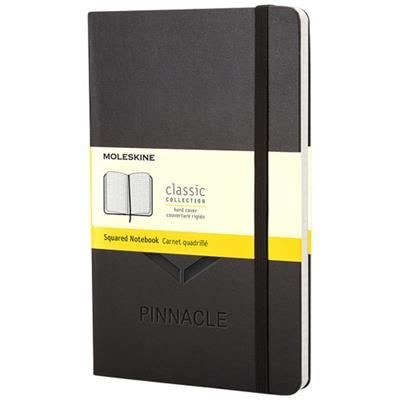 Branded Promotional CLASSIC PK HARD COVER NOTE BOOK SQUARED in Black Notebook From Concept Incentives.