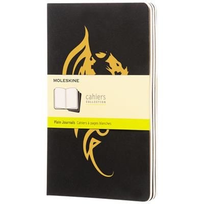 Branded Promotional CAHIER JOURNAL L - PLAIN in Black Solid Journal Note Book From Concept Incentives.
