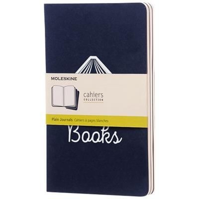 Branded Promotional CAHIER JOURNAL L - PLAIN in Indigo Journal Note Book From Concept Incentives.