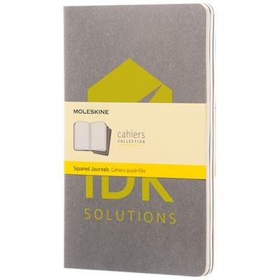 Branded Promotional CAHIER JOURNAL L - SQUARED in Pebble Grey Journal Note Book From Concept Incentives.