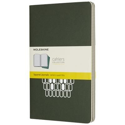 Branded Promotional CAHIER JOURNAL L - SQUARED in Myrtle Green Journal Note Book From Concept Incentives.
