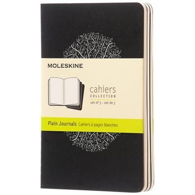 Branded Promotional CAHIER JOURNAL PK - PLAIN in Black Solid Journal Note Book From Concept Incentives.