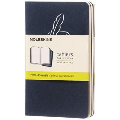 Branded Promotional CAHIER JOURNAL PK - PLAIN in Indigo Journal Note Book From Concept Incentives.