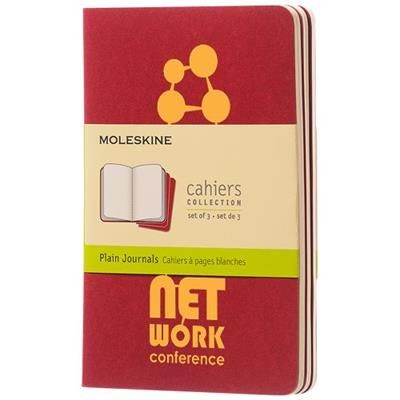Branded Promotional CAHIER JOURNAL PK - PLAIN in Cranberry Red Journal Note Book From Concept Incentives.