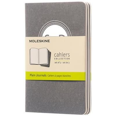 Branded Promotional CAHIER JOURNAL PK - PLAIN in Pebble Grey Journal Note Book From Concept Incentives.