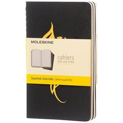 Branded Promotional CAHIER JOURNAL PK - SQUARED in Black Solid Journal Note Book From Concept Incentives.