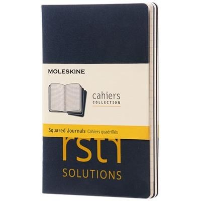 Branded Promotional CAHIER JOURNAL PK - SQUARED in Indigo Journal Note Book From Concept Incentives.